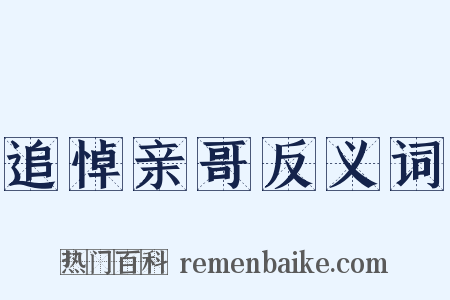 追悼亲哥反义词是什么意思的图片